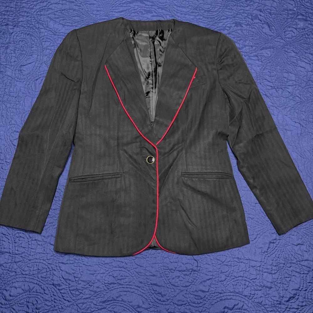 Northwest Airlines Vintage Flight Attendant Blazer Jacket Black Collectible 0P